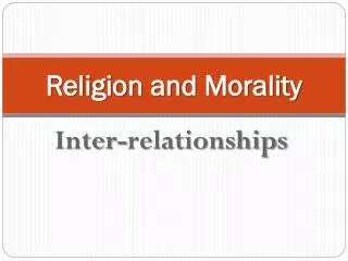 Religion and Morality