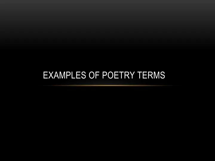 examples of poetry terms