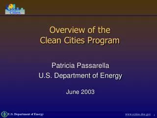 Overview of the Clean Cities Program