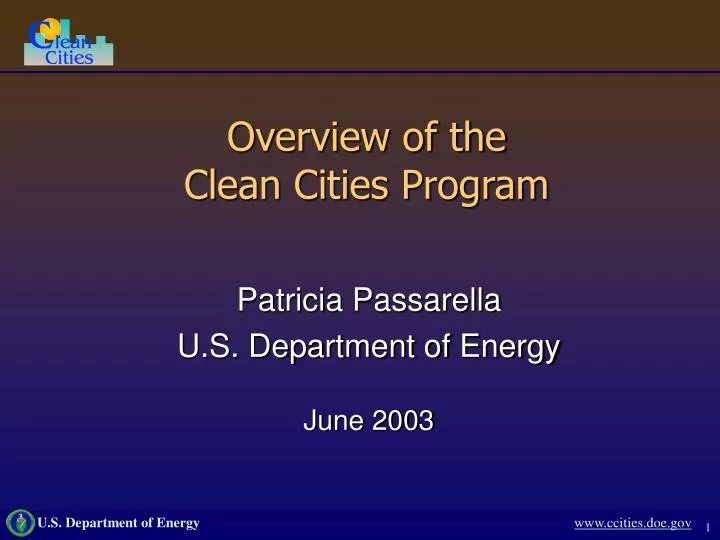 overview of the clean cities program