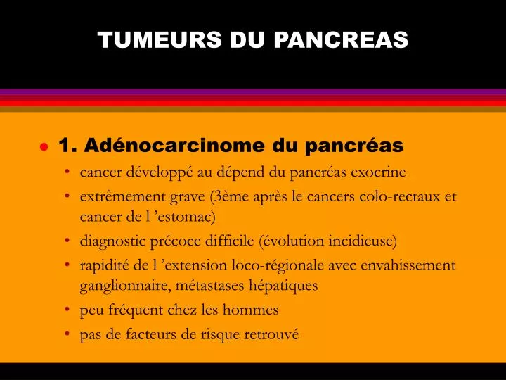 tumeurs du pancreas