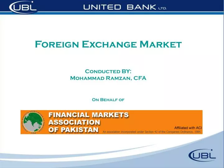 foreign exchange market conducted by mohammad ramzan cfa on behalf of
