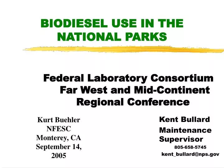 biodiesel use in the national parks
