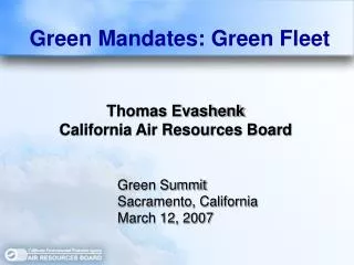 Thomas Evashenk California Air Resources Board