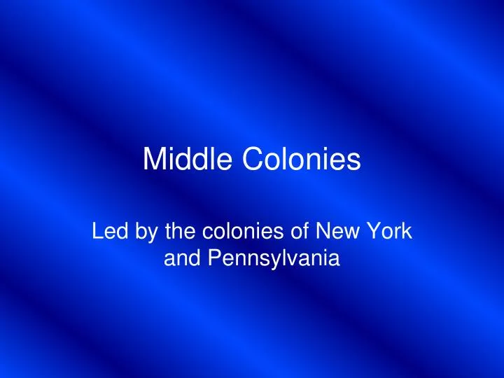 middle colonies