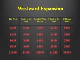 Westward Expansion