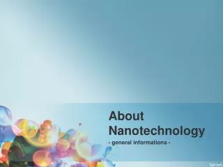 About Nanotechnology