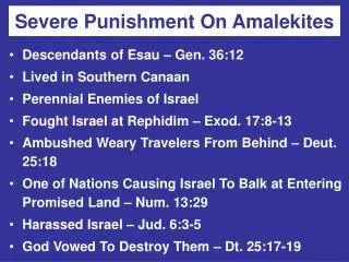 Severe Punishment On Amalekites