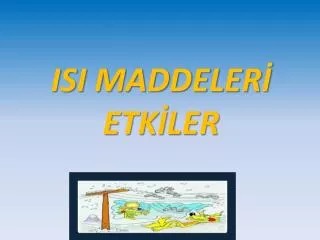 isi maddeler etk ler