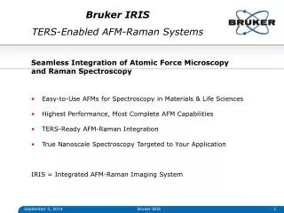 Bruker IRIS TERS-Enabled AFM-Raman Systems