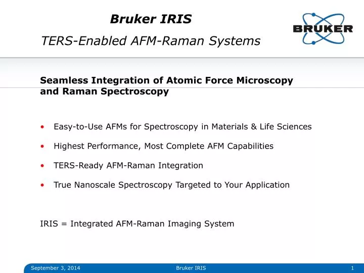 bruker iris ters enabled afm raman systems