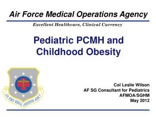 Pediatric PCMH and Childhood Obesity