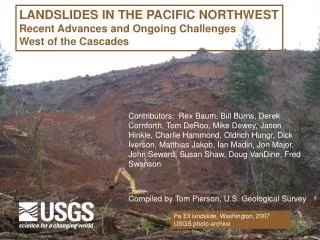 LANDSLIDES IN THE PACIFIC NORTHWEST