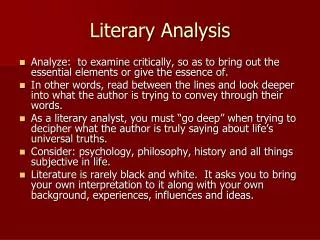 literary analysis