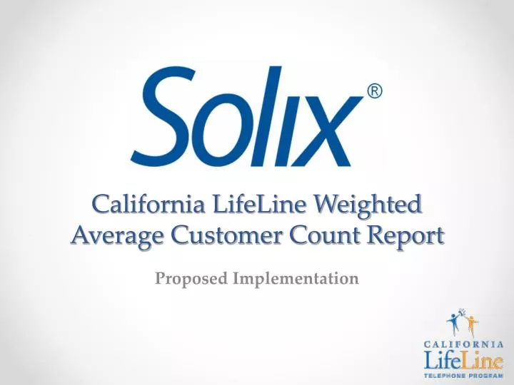 california lifeline weighted average customer count report