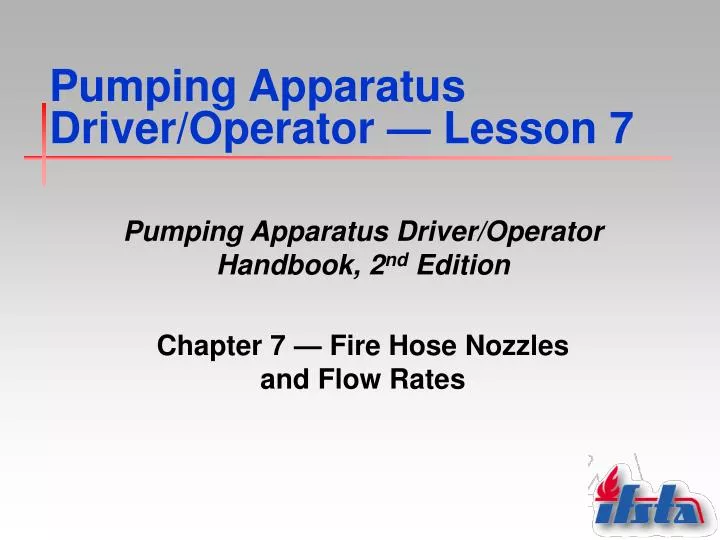 pumping apparatus driver operator lesson 7