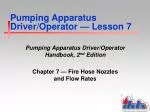 Pumping Apparatus Driver/Operator — Lesson 7