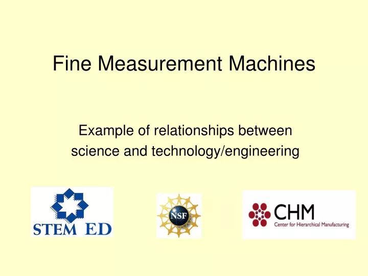 fine measurement machines