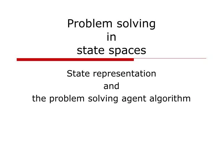 problem solving in state spaces