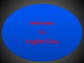 Welcome To English Class