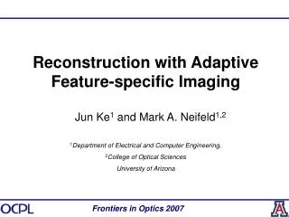 Reconstruction with Adaptive Feature-specific Imaging