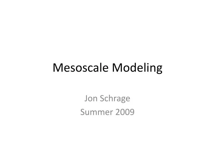 mesoscale modeling