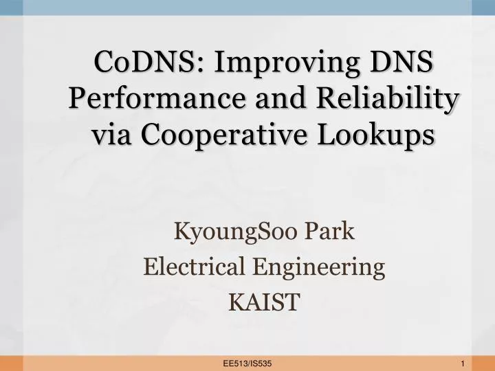 codns improving dns performance and reliability via cooperative lookups