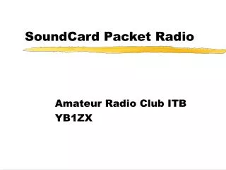 SoundCard Packet Radio
