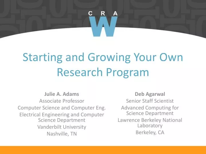 starting and growing your own research program