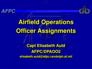Airfield Operations Officer Assignments