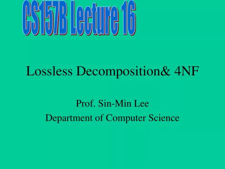 lossless decomposition 4nf