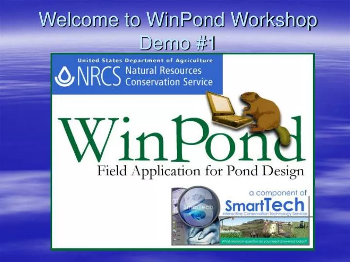 welcome to winpond workshop demo 1