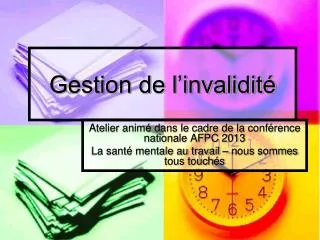gestion de l invalidit