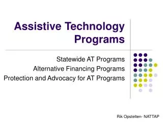 Assistive Technology Programs