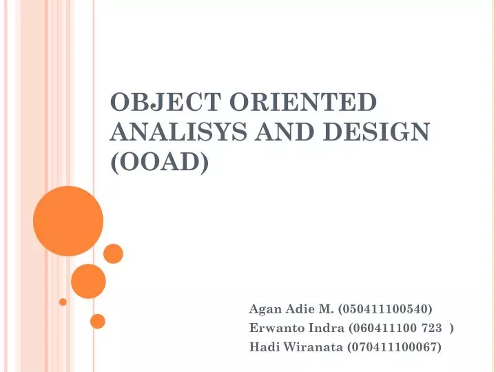 object oriented analisys and design ooad