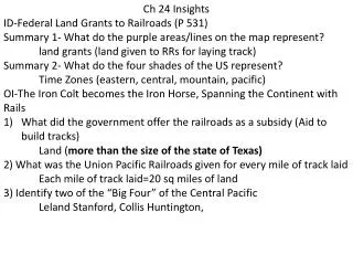 Ch 24 Insights ID-Federal Land Grants to Railroads (P 531)