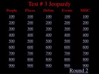 Test # 3 Jeopardy