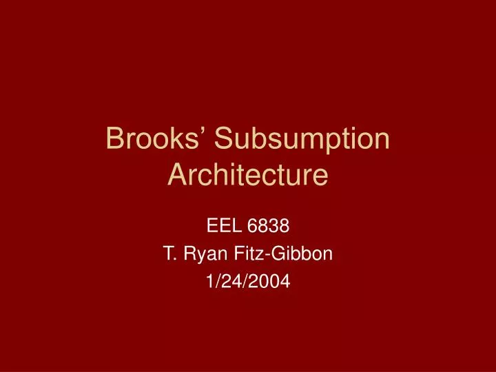 brooks subsumption architecture