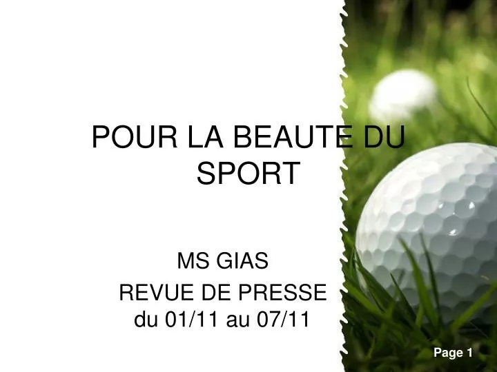 pour la beaute du sport