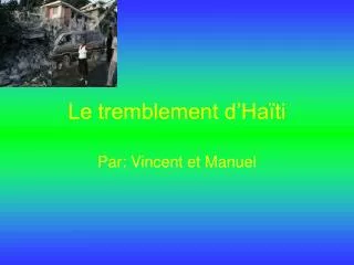 le tremblement d ha ti