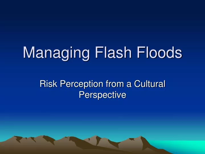 managing flash floods