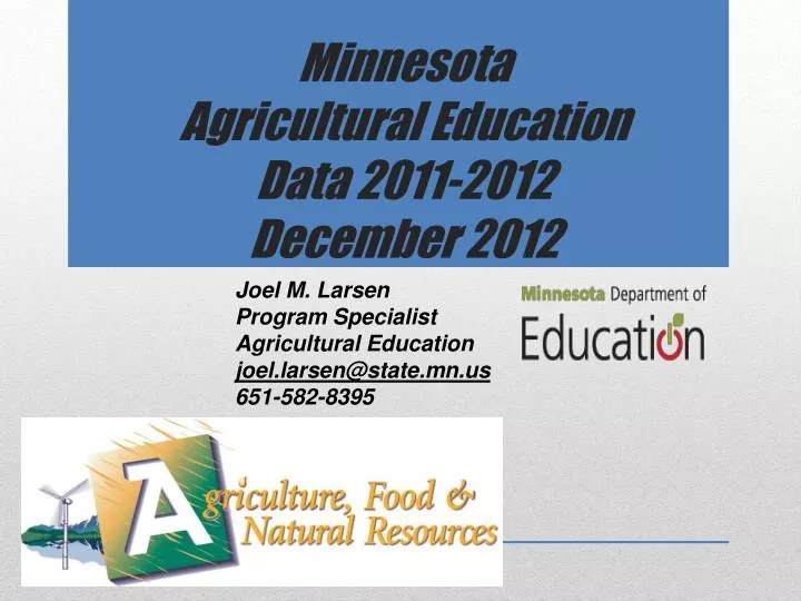 minnesota agricultural education data 2011 2012 december 2012
