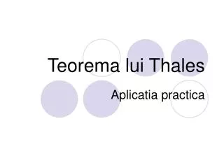 teorema lui thales