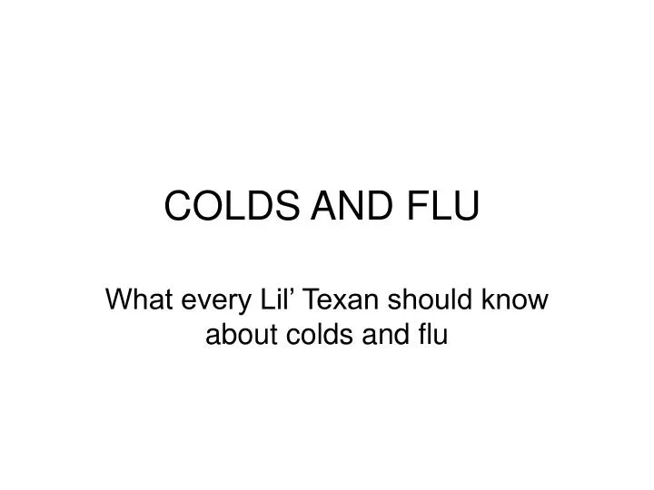 colds and flu