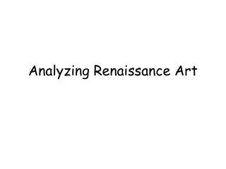 Analyzing Renaissance Art