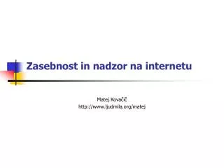 zasebnost in nadzor na internetu