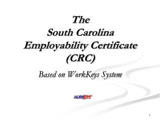 The South Carolina Employability Certificate (CRC)