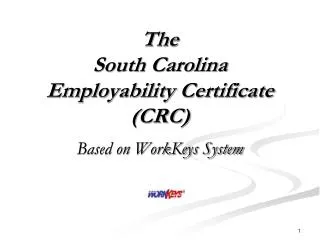 the south carolina employability certificate crc