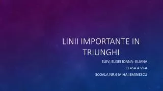 linii importante in triunghi