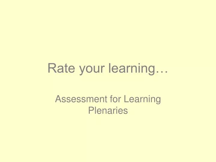 rate your learning